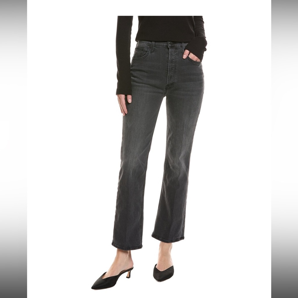 MOTHER Charcoal Wide Leg Jeans